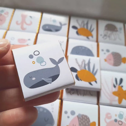 Ocean Life Chocolate Favours – Personalised Pack of 25