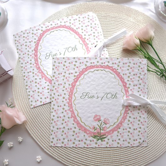 Personalised Pink Floral Milestone Birthday Favours – Chocolate Thank-You Treats